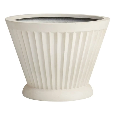 White Fluted Florence Outdoor Planter