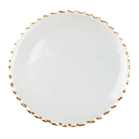 Gold Scalloped Rim Glass Charger Plate