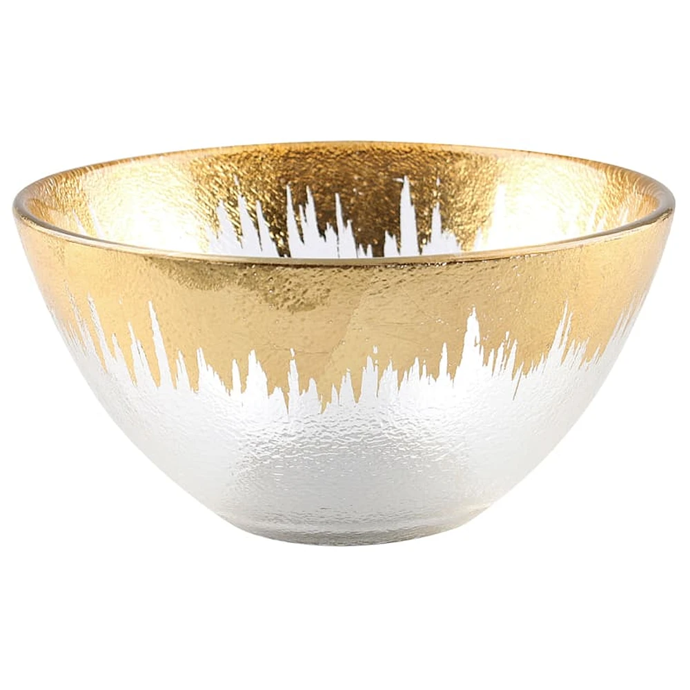 Prosecco Gold Foil Rim Glass Bowl