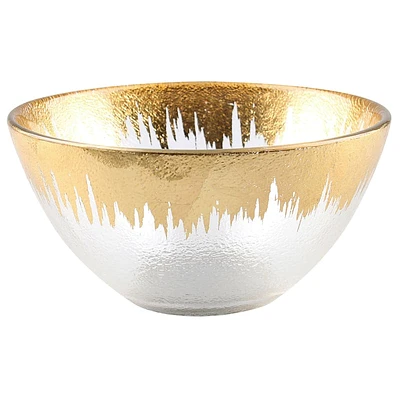 Prosecco Gold Foil Rim Glass Bowl