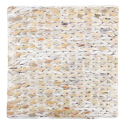 Woven Natural Square Placemat, White