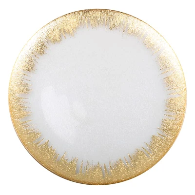 Prosecco Gold Foil Rim Glass Platter