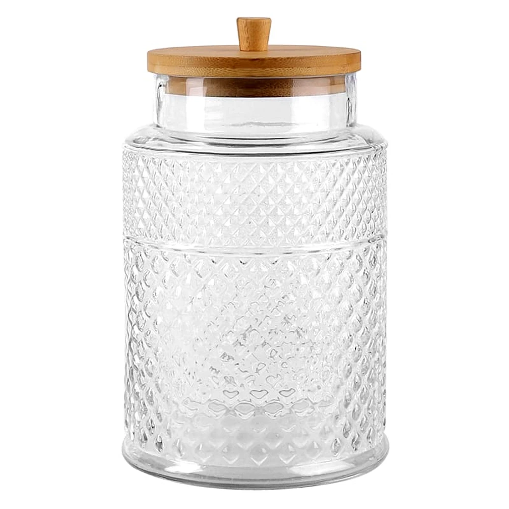 Glass Jar with Wooden Lid, 10.5"