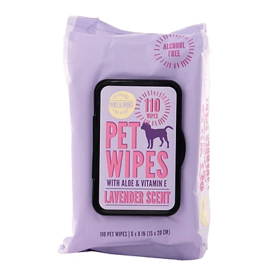 110Pc Lavender Pet Wipes Aloe Vitamin E