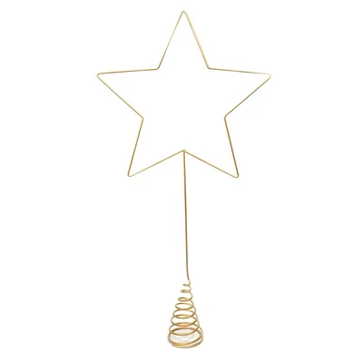 Thin Gold Star Tree Topper, 15"