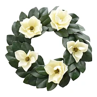 Magnolia Leaf Floral Wreath, 24"