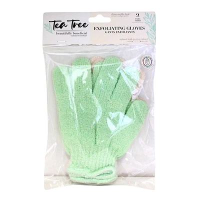 2Pc Exfoliating Gloves Tea Tree