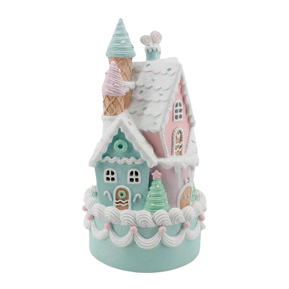 Mrs. Claus' Bakery Ice Cream & Cake LED Castle, 14"