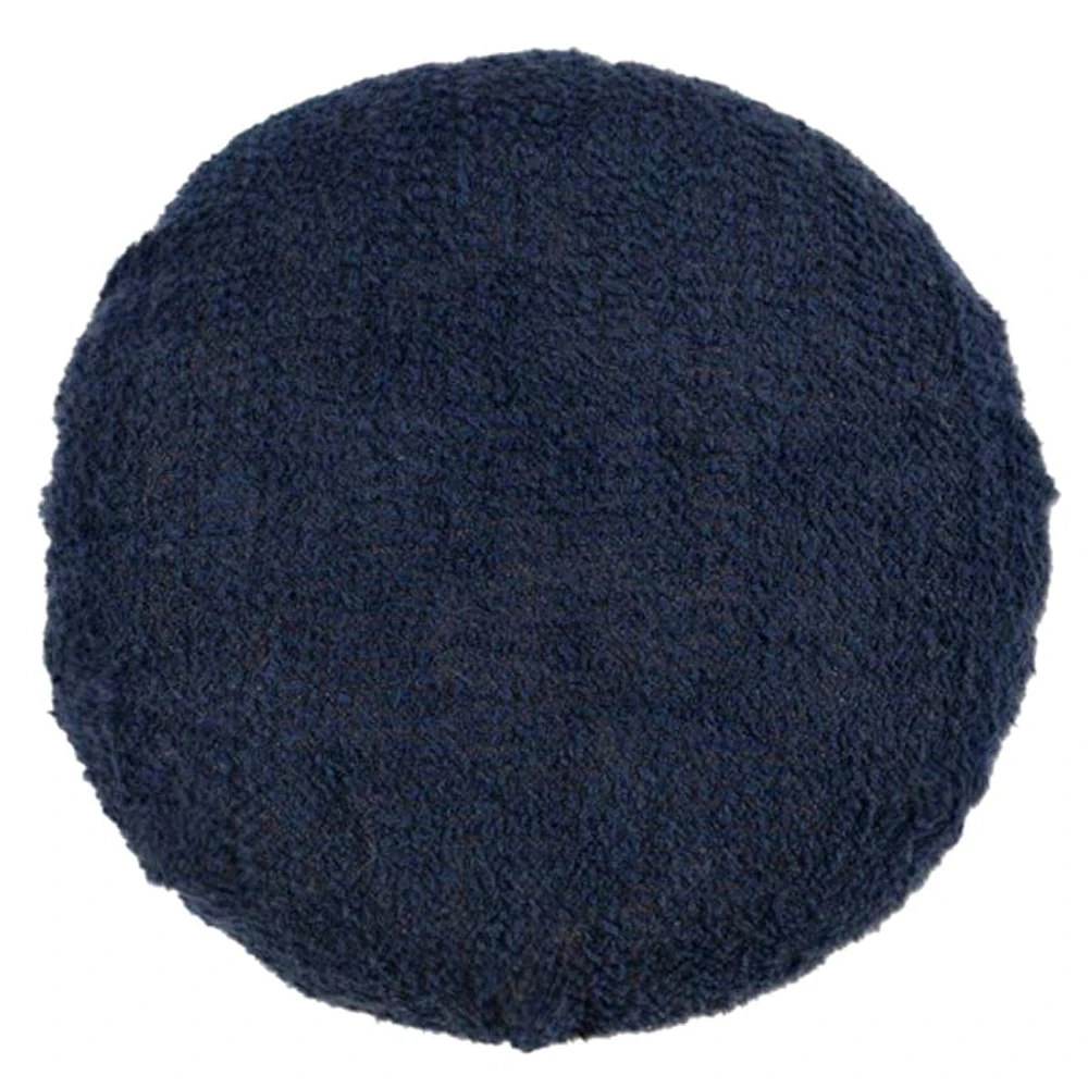 Crosby St. Navy Blue Soft Textured Boucle Round Throw Pillow, 16"