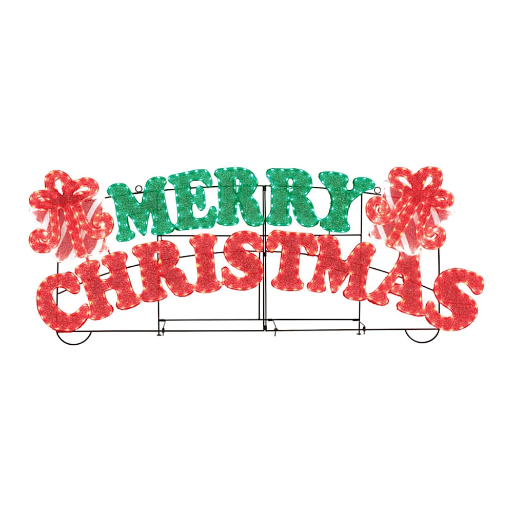 Pre-Lit LED 2D Merry Christmas Sign, 5'