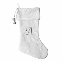 20In White Velvet Monogram A Stocking