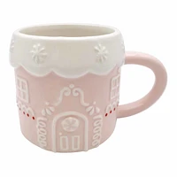 Pink Gingerbread House Ceramic Mug