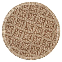 Natural Jute with Diamond Print Round Placemat, 15"