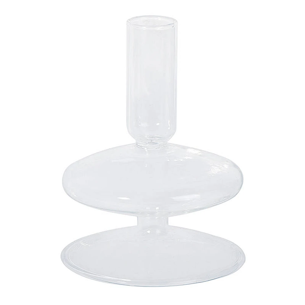 Crosby St. Clear Glass Bubble Taper Candle Holder