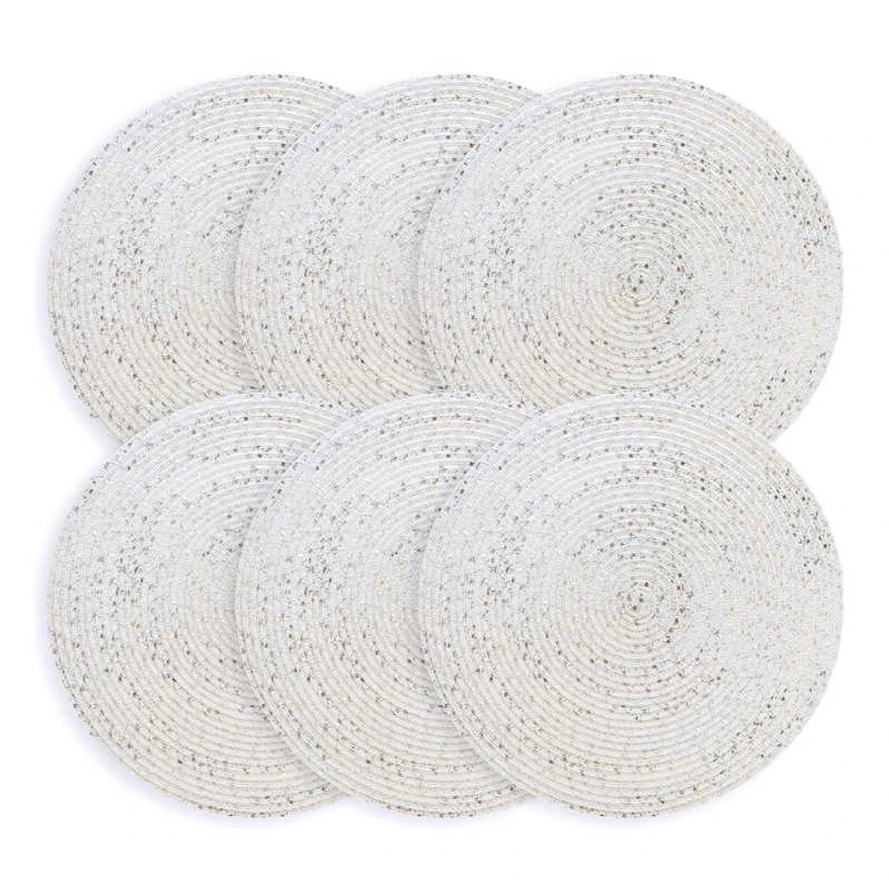 Set of 6 Dune Boucle Round Placemats, 15"