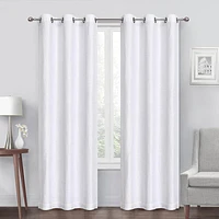 White Diamond Jacquard Blackout Grommet Curtain Panel, 84"