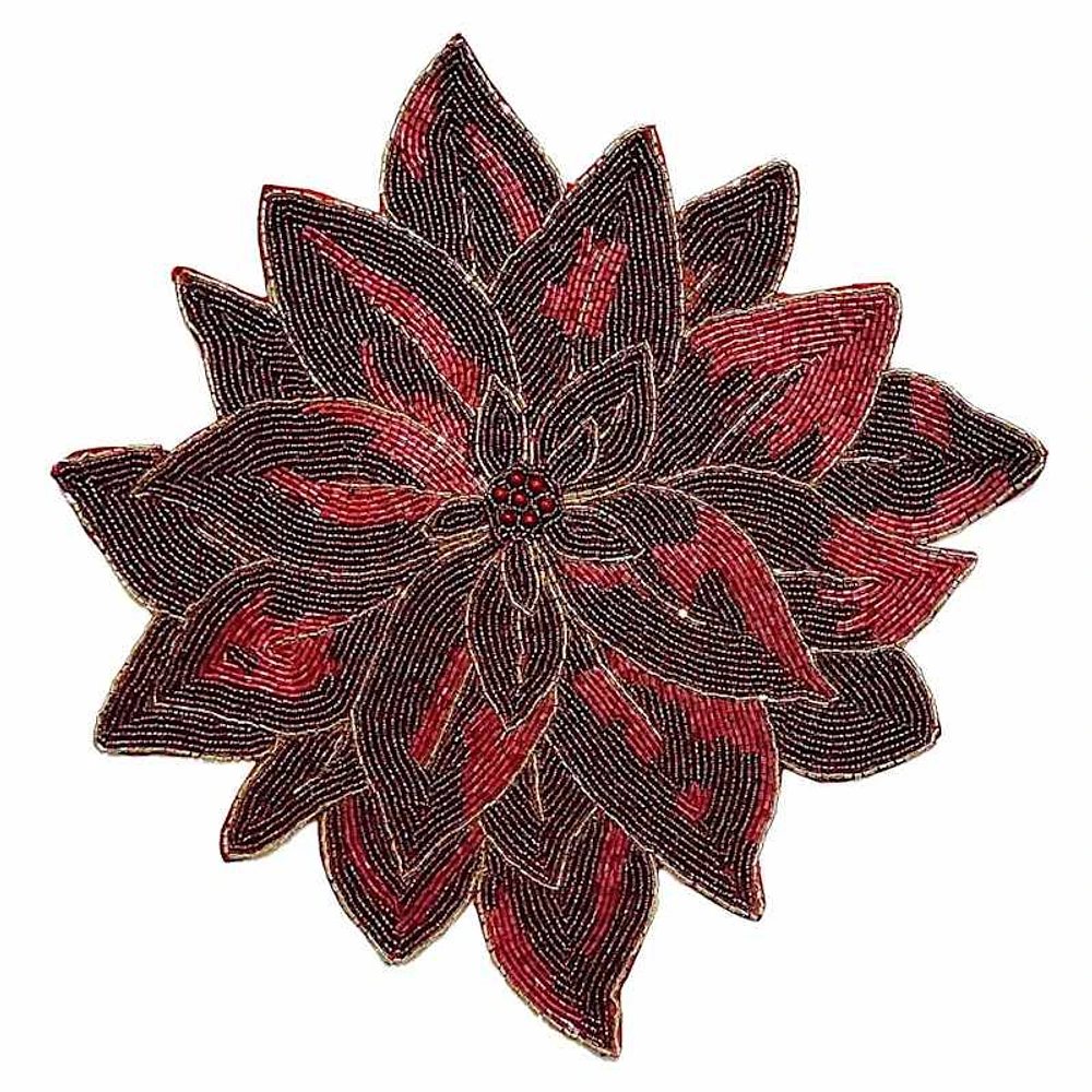 Beaded Poinsettia Placemat