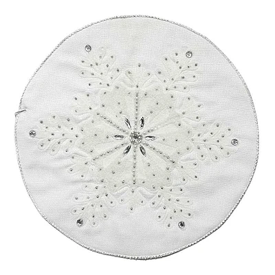 Silver & White Snowflake Placemat, 14"