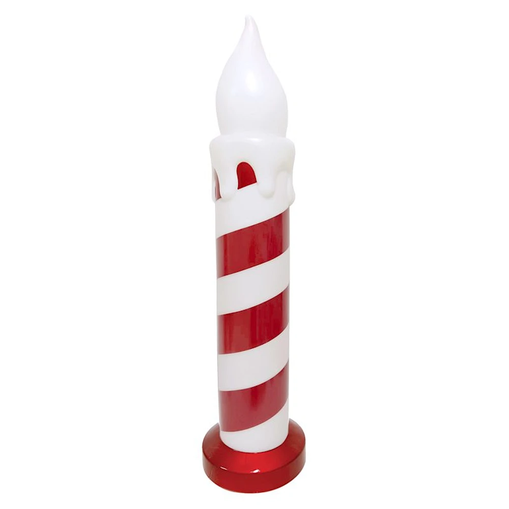 Pre-Lit Peppermint Striped Candle, 42"