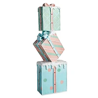 Mrs. Claus' Bakery Pastel Stacked Resin Giftboxes, 35"