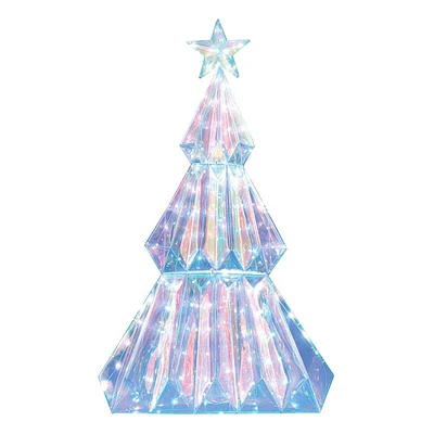 Pre-Lit LED Prismatic Polygon Tree, 4'