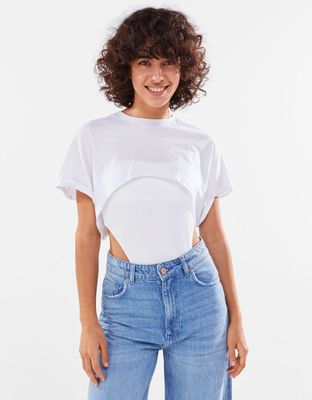 Lot 2 T-shirts cropped manches courtes