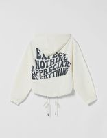 Blouson capuche effet nylon fin imprimé