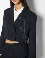 Blazer tailoring cropped rayures tennis