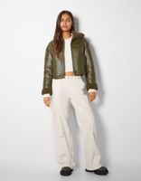 Blouson court double face similicuir
