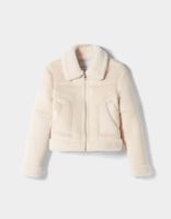 Blouson biker cropped double face suédine