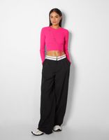 Pull manches longues lacé diagonale