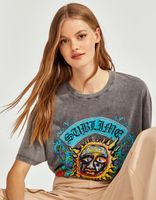 T-shirt manches courtes effet délavé imprimé Sublime