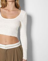 Top cropped manches longues rustique