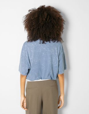 T-shirt manches courtes effet délavé imprimé