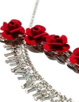 Lot 2 collier ras du cou croix roses