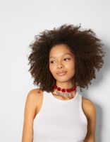 Lot 2 collier ras du cou croix roses