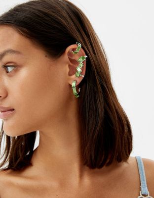 Lot 5 boucles d’oreilles ear-cuff pierres fantaisie
