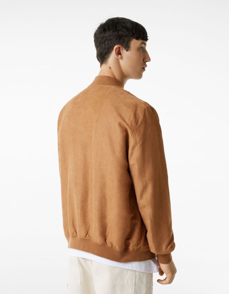 Blouson bomber effet suédine