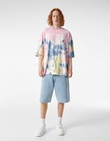 T-shirt manches courtes tie-dye imprimé fun