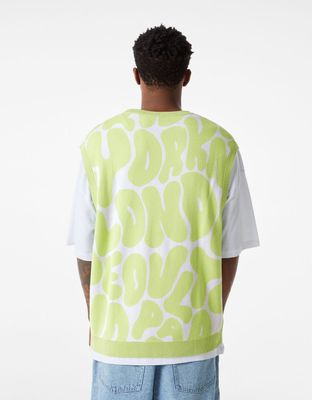 Gilet sans manches maille lettering