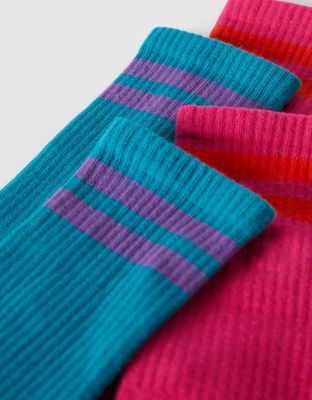 Lot 2 paires de chaussettes color block