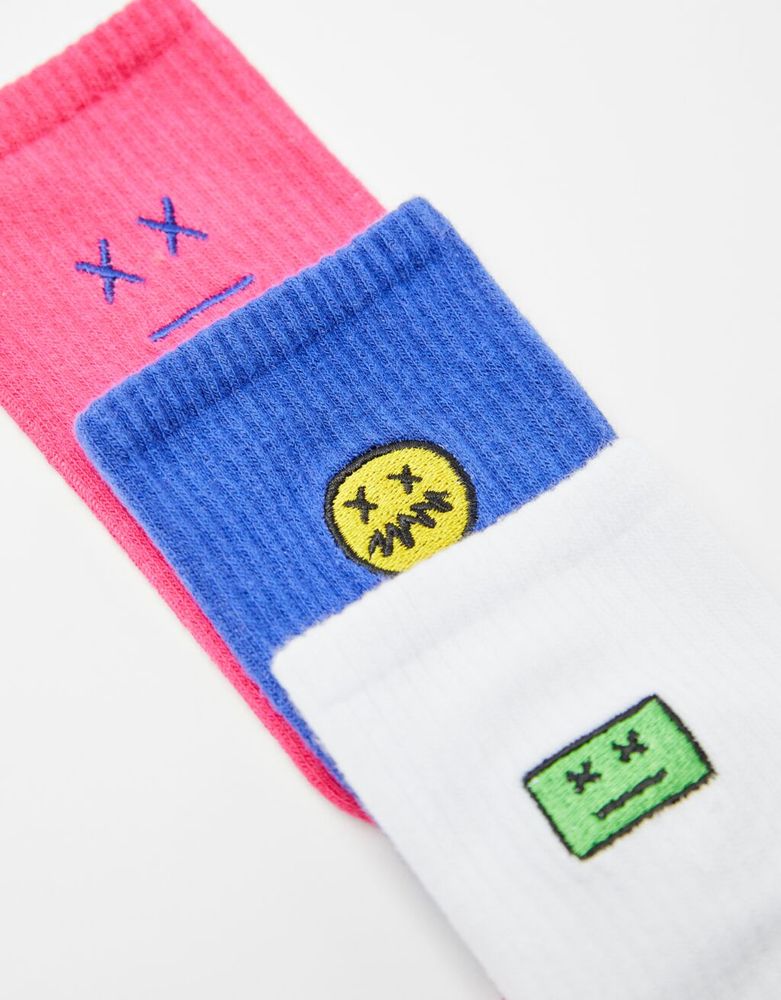 Pack 3 paires de chaussettes color block