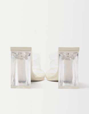 Sandales en vinyle transparent talon méthacrylate