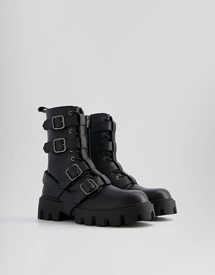 Botins com fivelas arnês de pôr e tirar homem