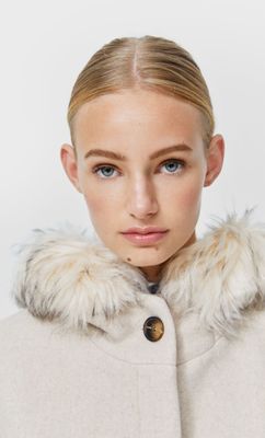 Manteau court en mélange de laine