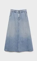 Falda capa denim fluida