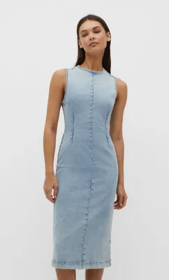 Vestido midi denim slim