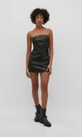 Vestido corto bandeau strass efecto piel