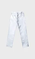 Jeans straight low metalizado