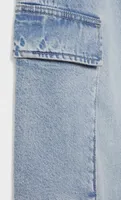 Pantalón denim wide straight cargo